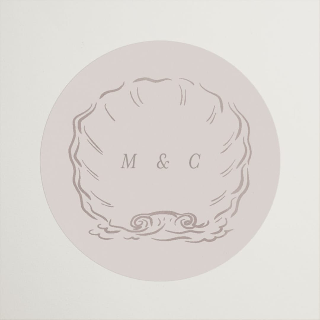 "Kumamoto" - Wedding Favor Stickers in Pearl by Ani Somi - Front