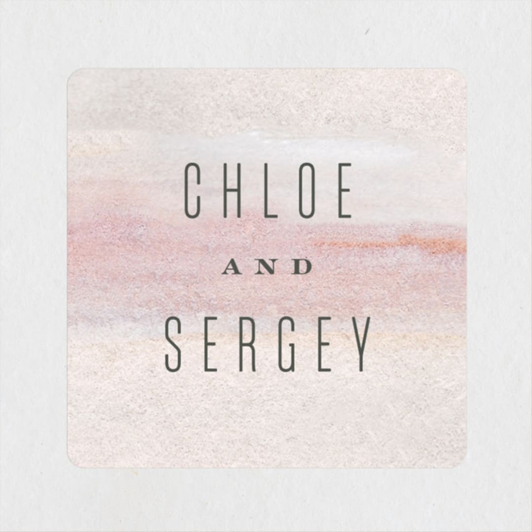 "Painted Desert" - Wedding Favor Stickers in Sandstone by Hooray Creative - Front