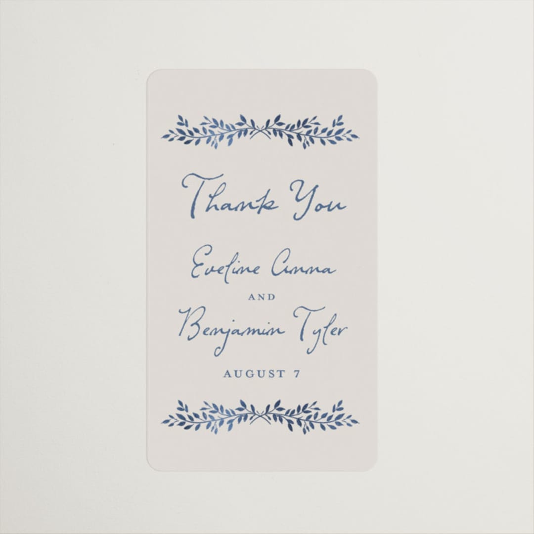 "Pavilion" - Wedding Favor Stickers in Navy by Petra Kern - Front