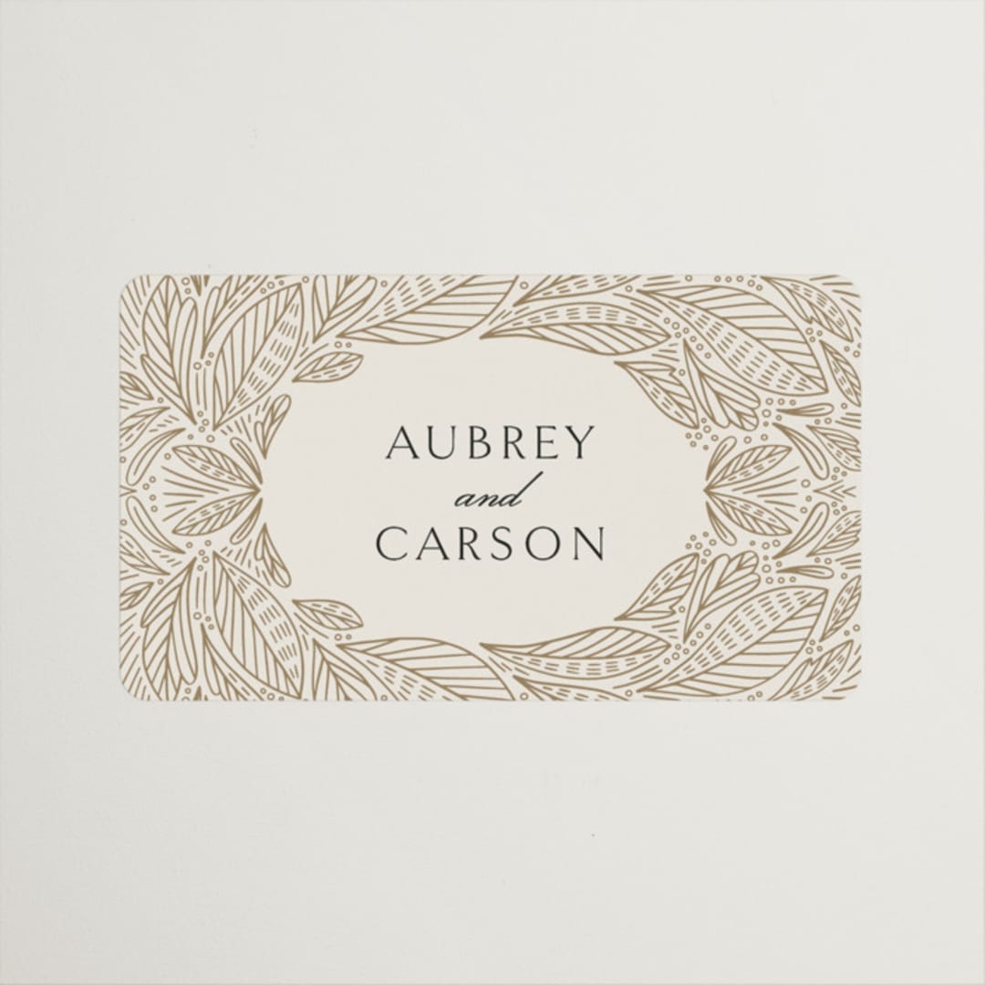 "Royalty" - Wedding Favor Stickers in Cream by Jen Owens - Front