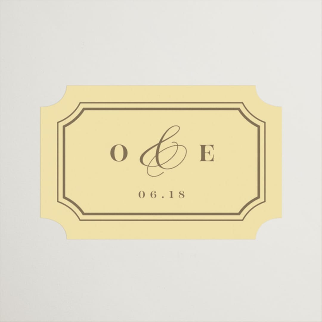 "Enchanted Rose from Disney's Beauty & The Beast" - Wedding Favor Stickers in Mimosa by Leah Bisch - Front