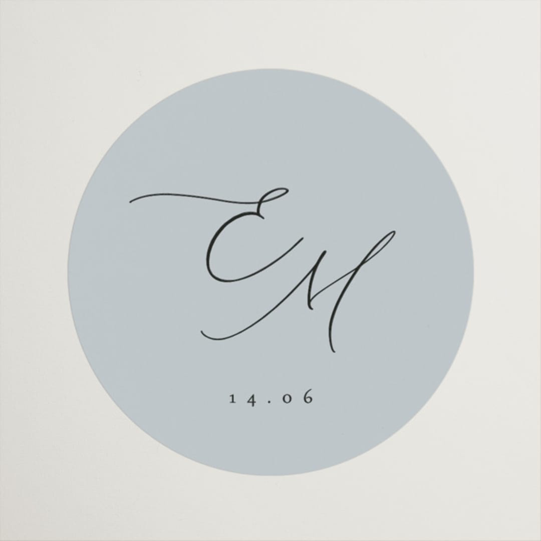 "Corner" - Wedding Favor Stickers in Sky by Kelly Schmidt - Front