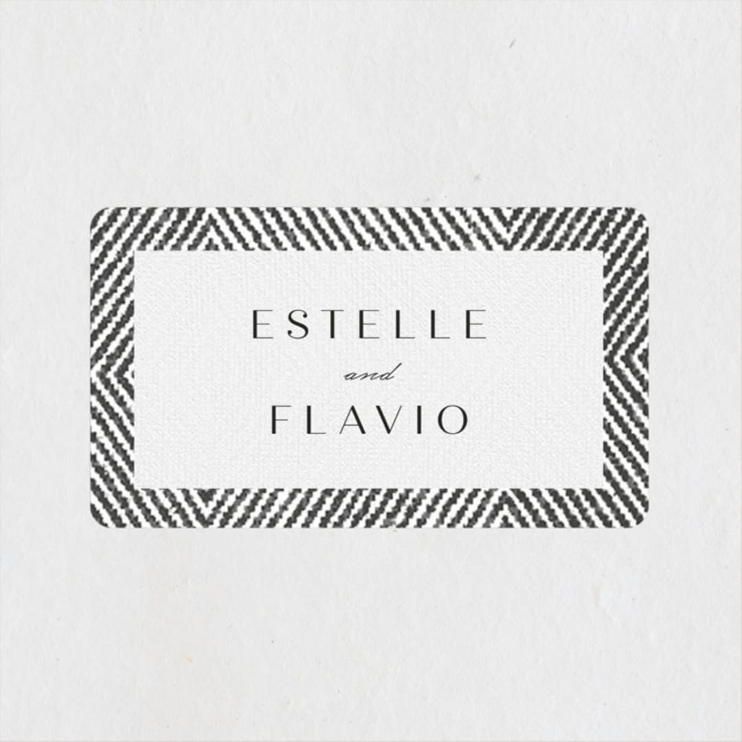 "Elegant Ethno" - Wedding Favor Stickers in Noir by FRANI - Front