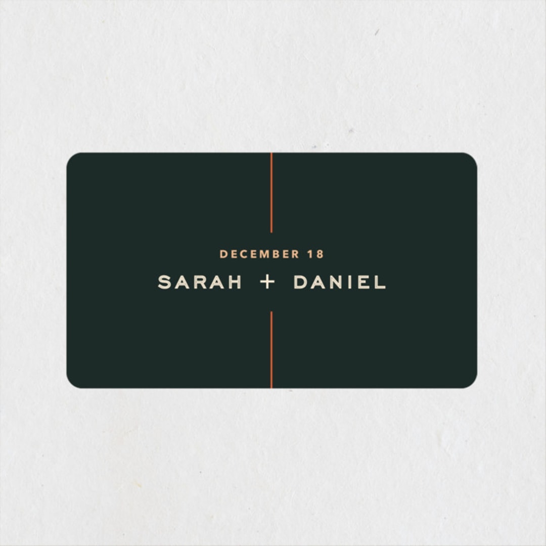 "Top to Bottom" - Wedding Favor Stickers in Evergreen by Kindred Fields - Front