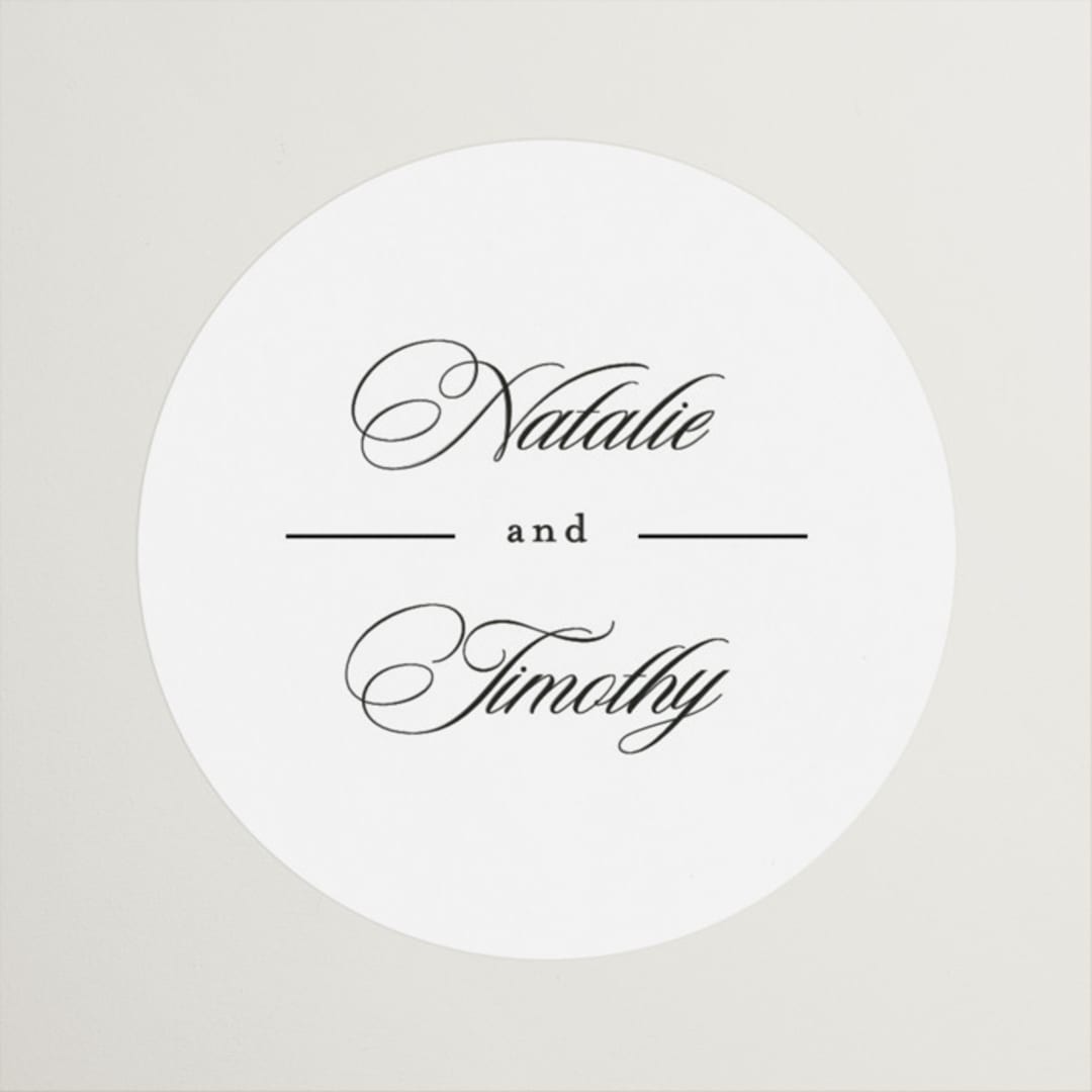 "Sincerity" - Wedding Favor Stickers in Noir by Kimberly FitzSimons - Front