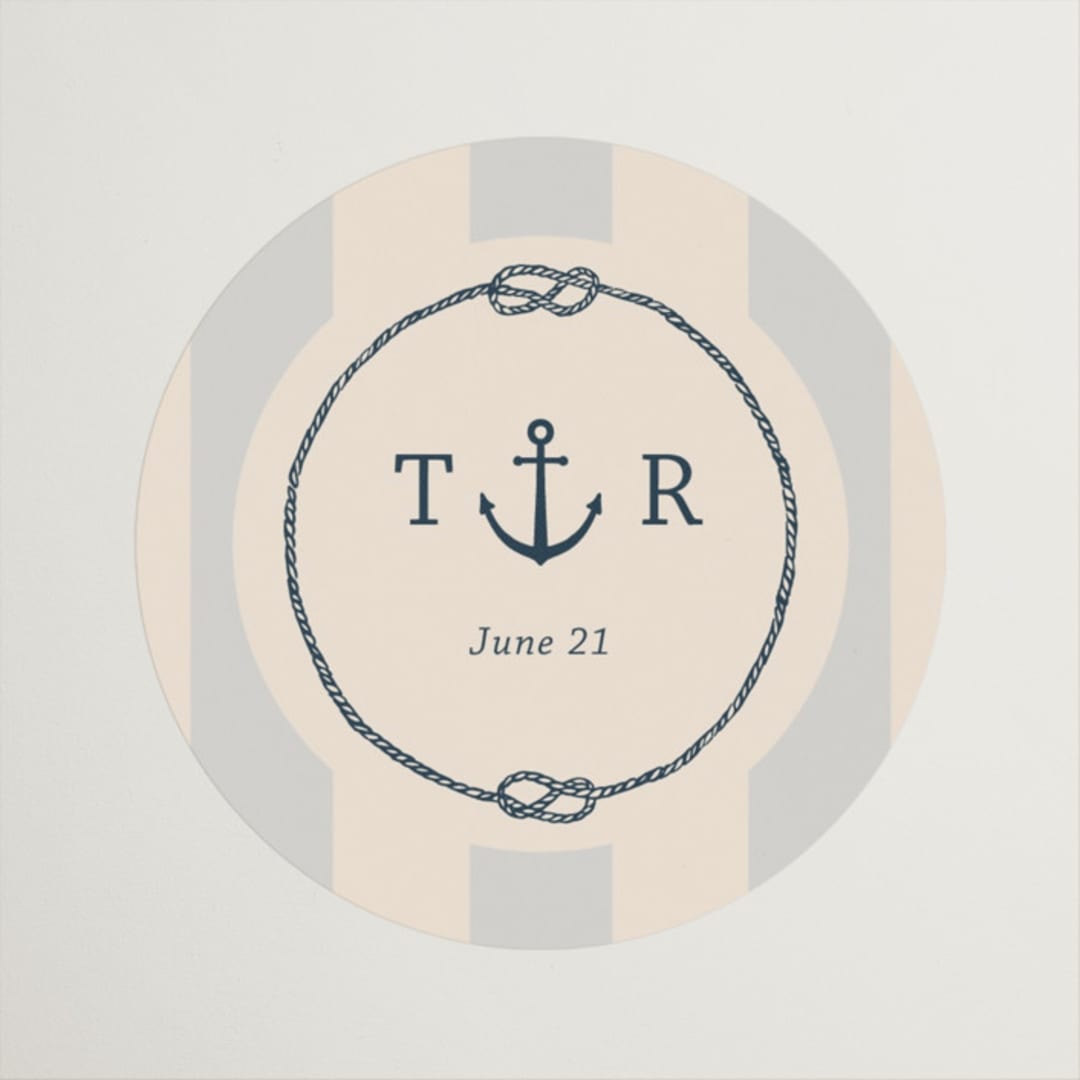 "nautical nuptials" - Wedding Favor Stickers in Sea Breeze by Rebecca Durflinger - Front