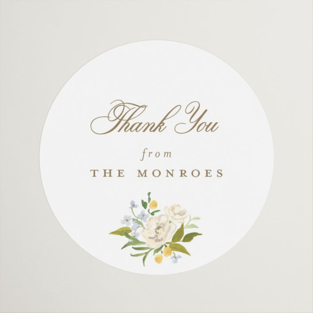 "Avalon" - Wedding Favor Stickers in Chiffon by Everett Paper Goods - Front