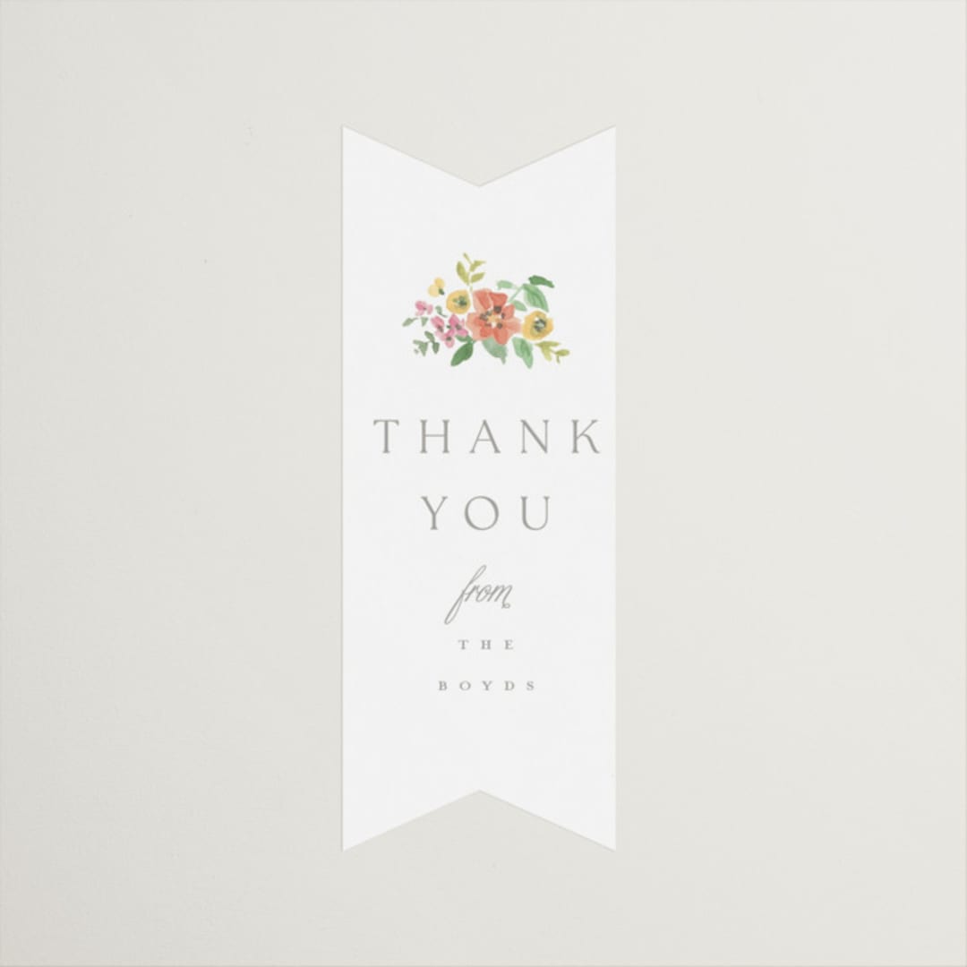 "Chelsea" - Wedding Favor Stickers in Hibiscus by Everett Paper Goods - Front
