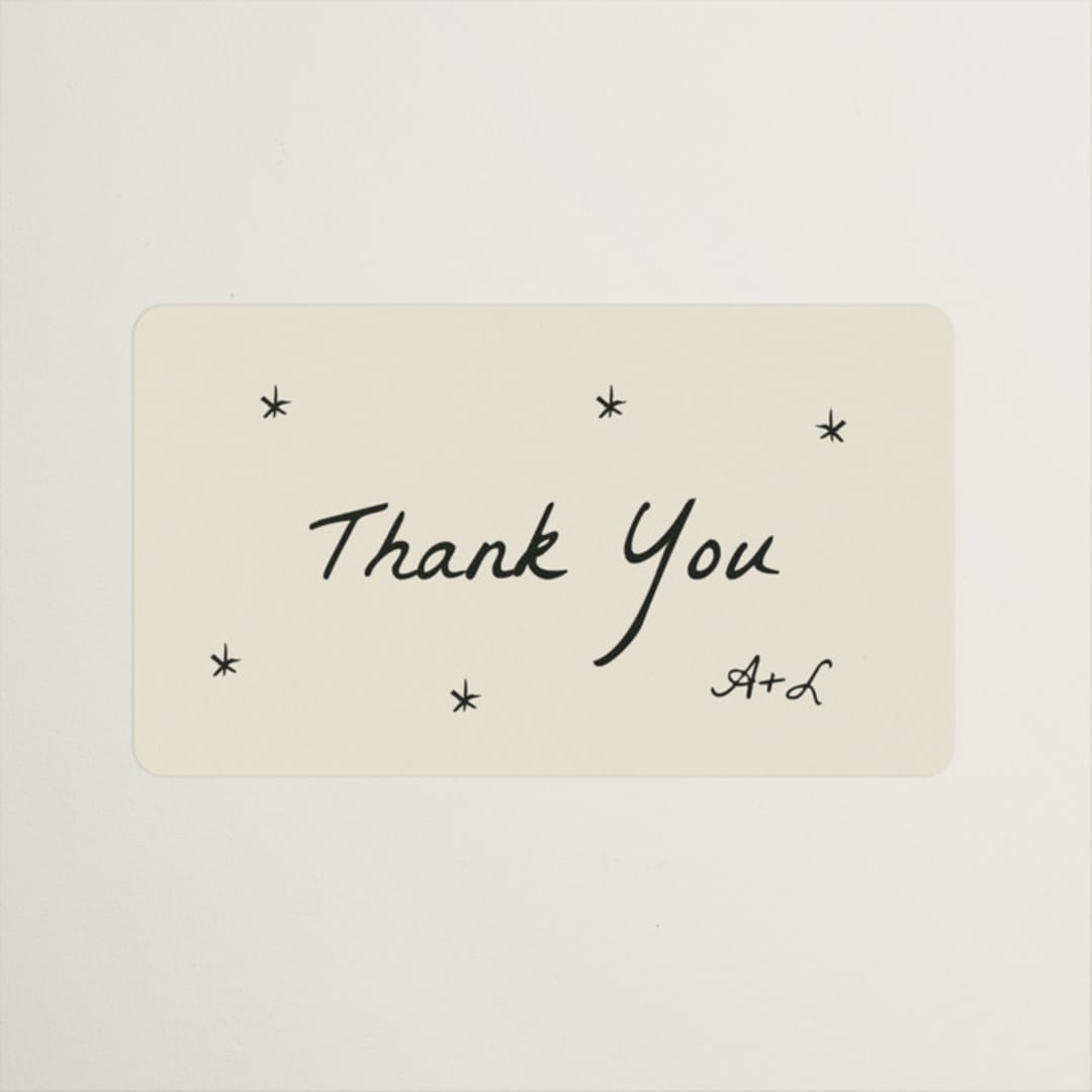"Roses" - Wedding Favor Stickers in Vanilla by Ani Somi - Front