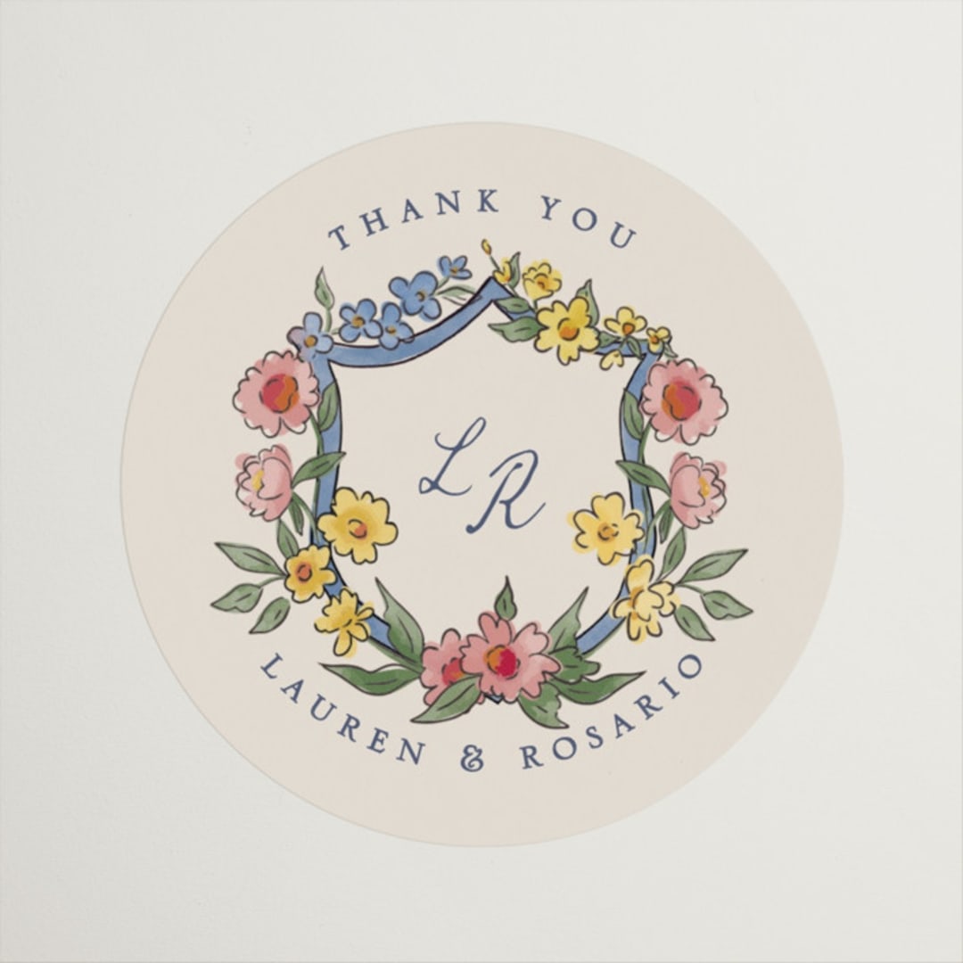 "A wedding in Low Country" - Wedding Favor Stickers in Cornflower by Chris Griffith - Front