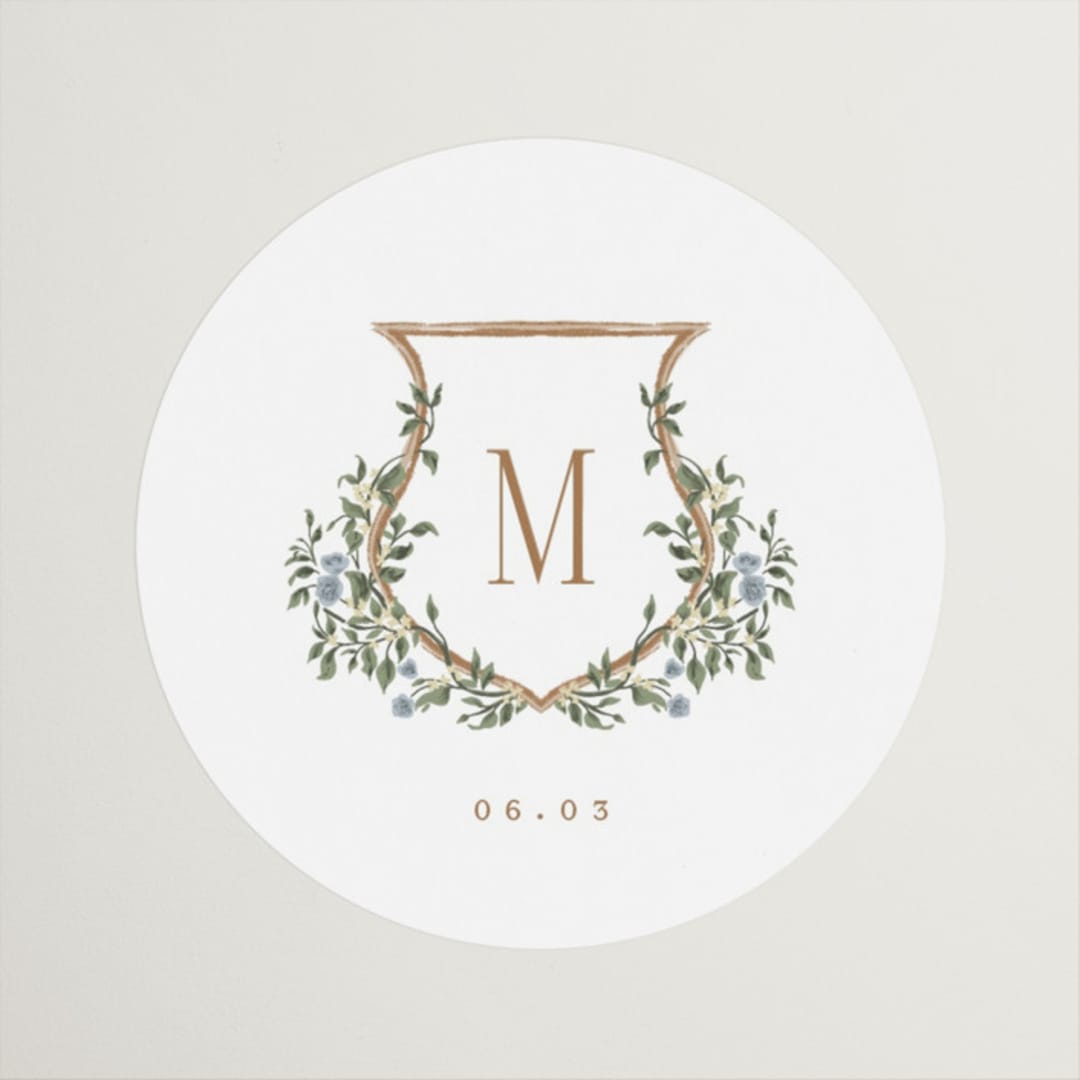 "Arbour" - Wedding Favor Stickers in Lake by Leah Bisch - Front