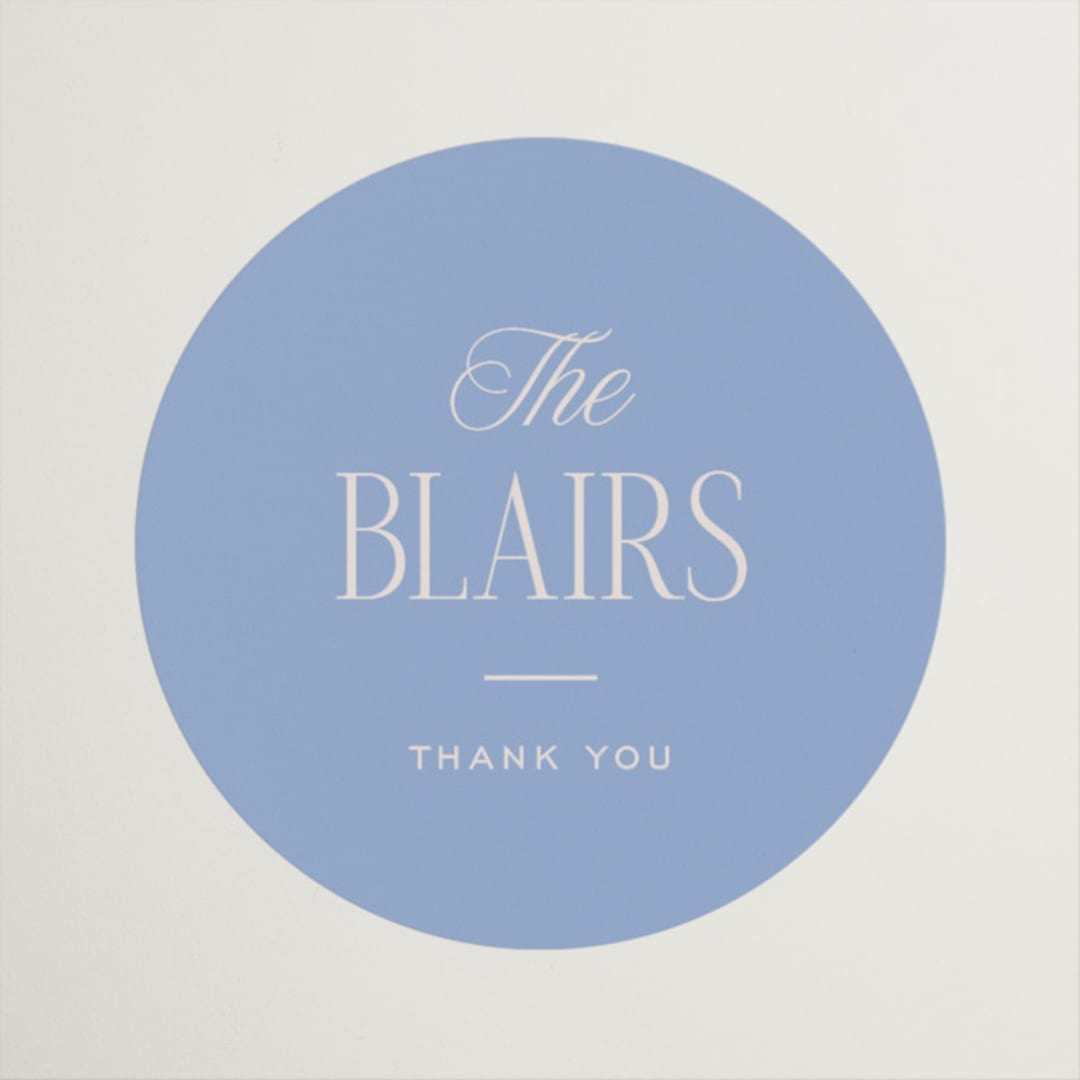 "Threaded" - Wedding Favor Stickers in Canopy by Pixel and Hank - Front