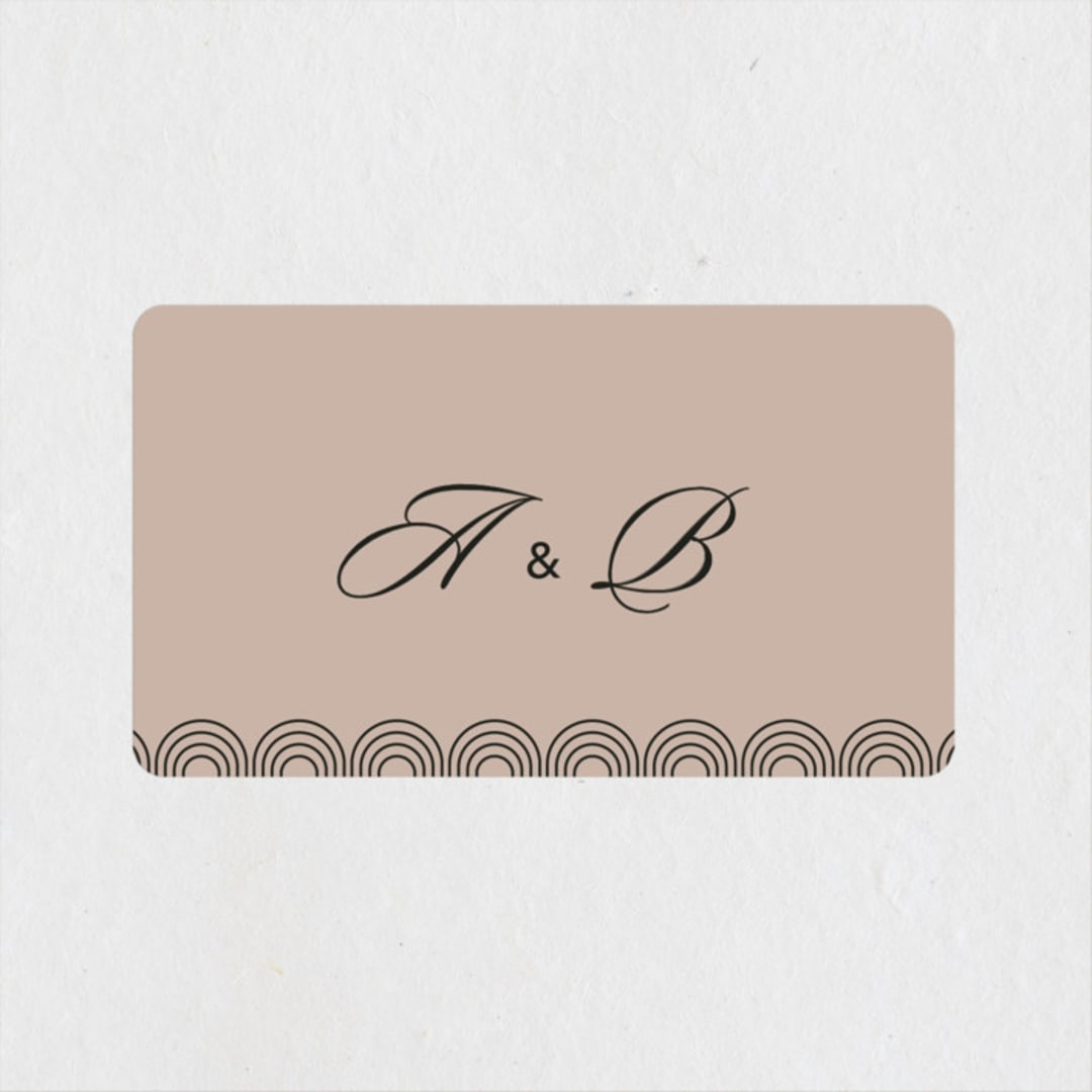 "Initials Circle Arch" - Wedding Favor Stickers in Latte by FRANI - Front