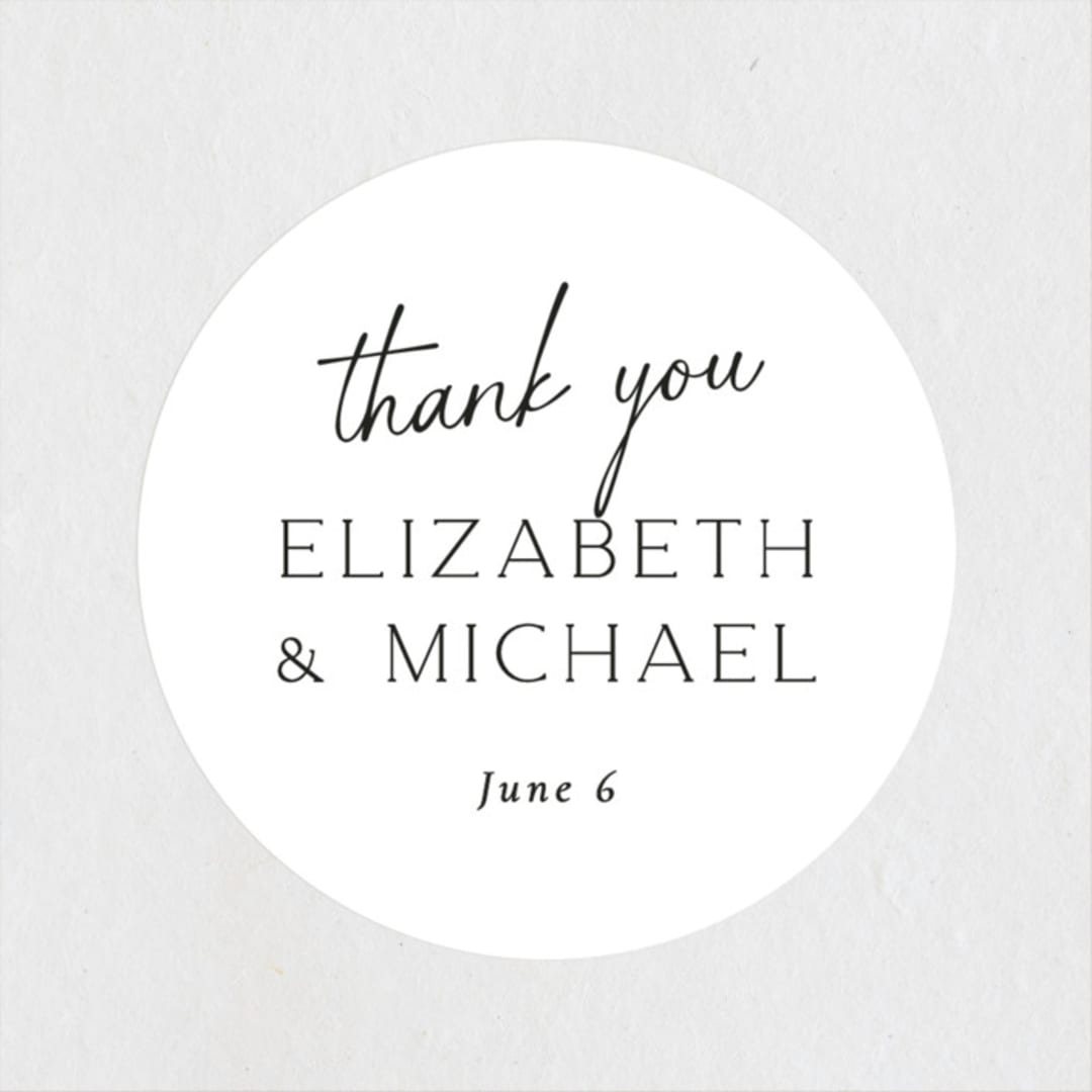 "Symphony" - Wedding Favor Stickers in Pearl by Jackie Mangiolino - Front