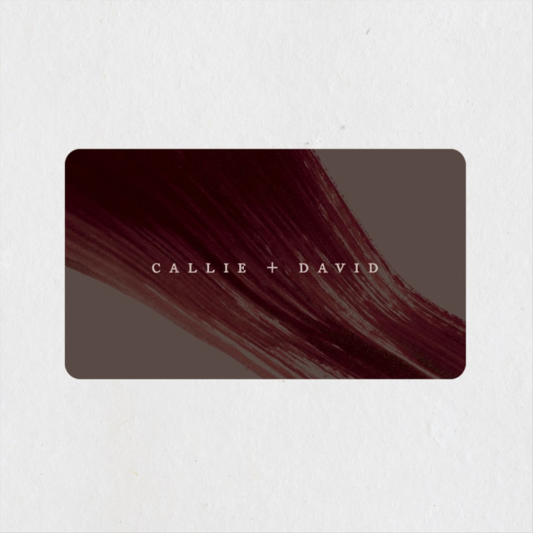 "Garnet" - Wedding Favor Stickers in Walnut by Olivia Kanaley Inman - Front