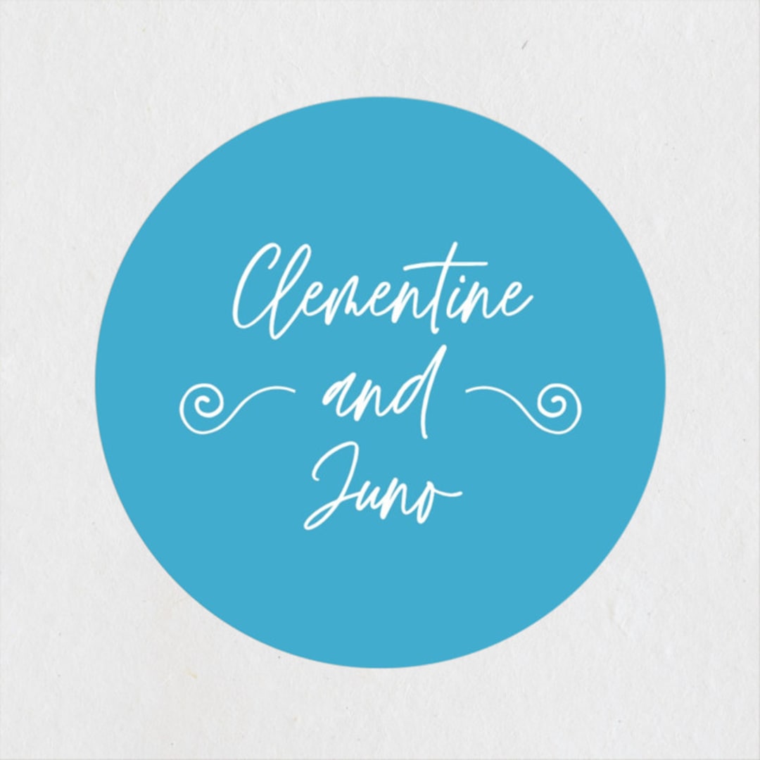 "darby" - Wedding Favor Stickers in Azure by Kelly Watkins - Front