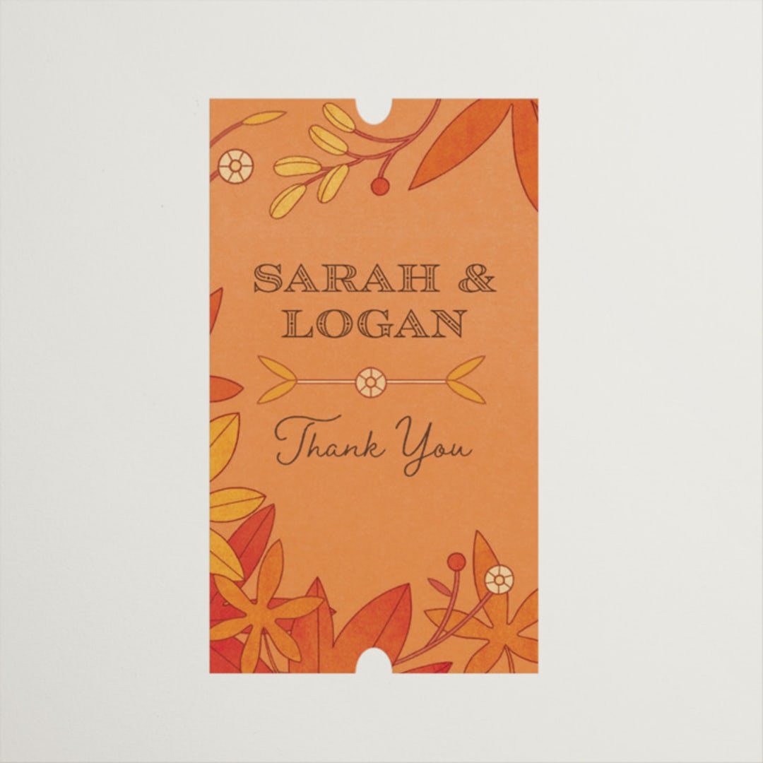"Fall in Love" - Wedding Favor Stickers in Autumn by Morgan Ramberg - Front