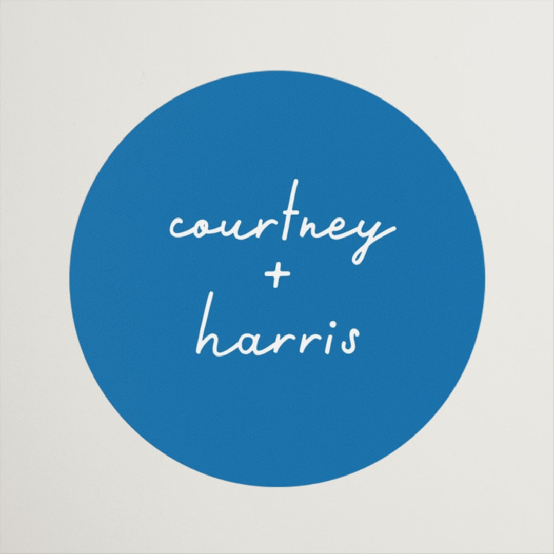"Swirl Frame" - Wedding Favor Stickers in Cobalt by mo kelley - Front