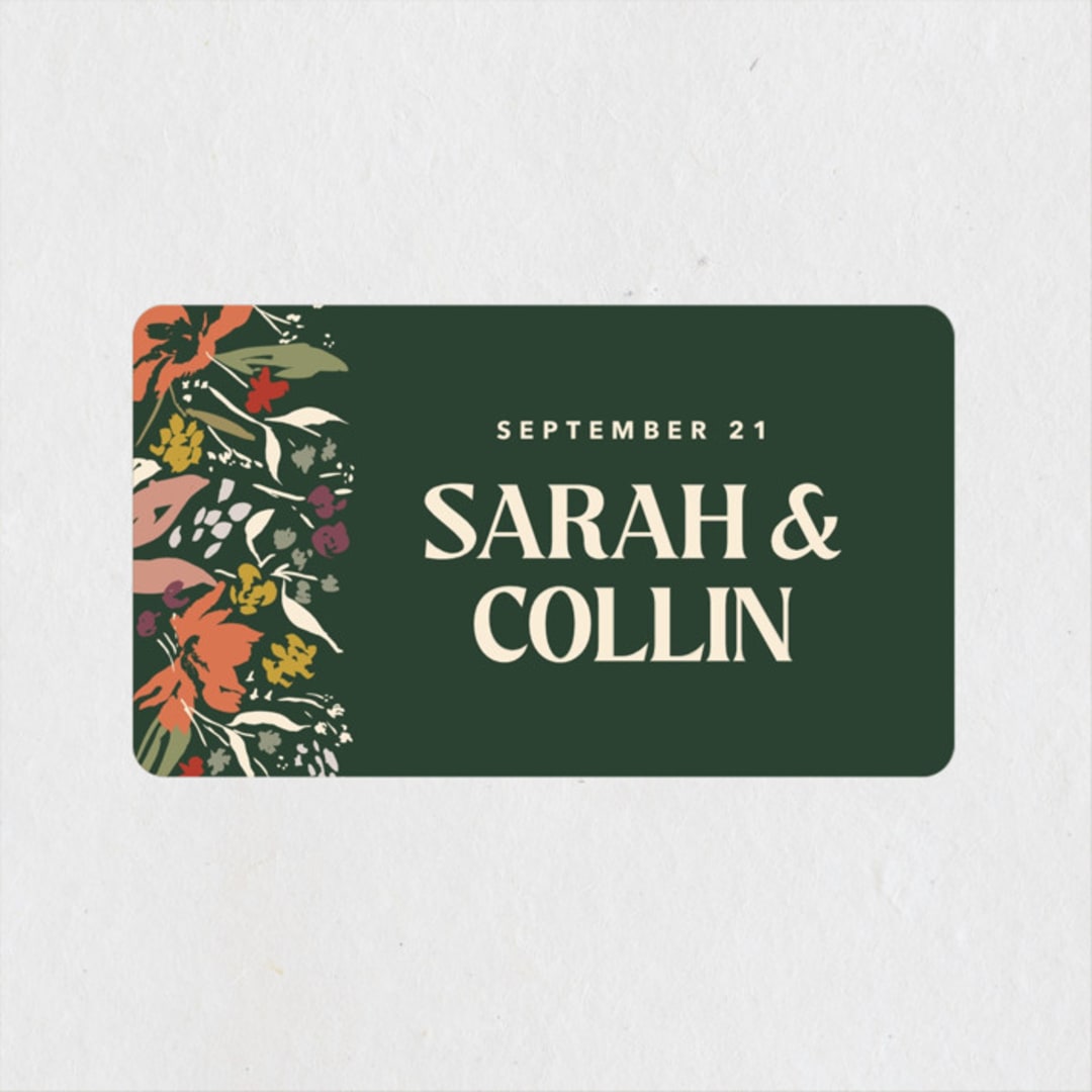 "Bridal Bouquet" - Wedding Favor Stickers in Verde by Kindred Fields - Front