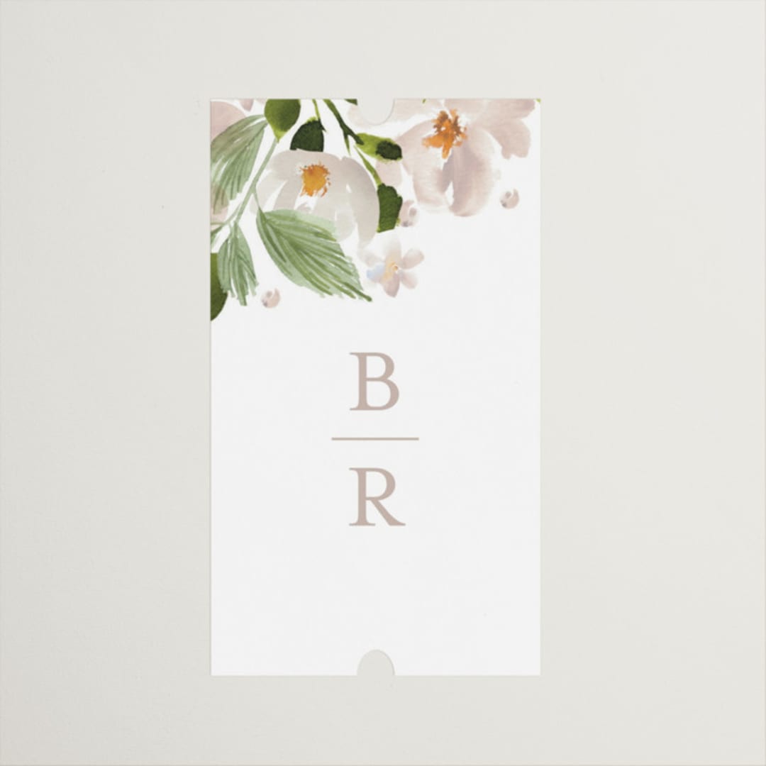 "petal toss" - Wedding Favor Stickers in Cream by Angela Marzuki - Front