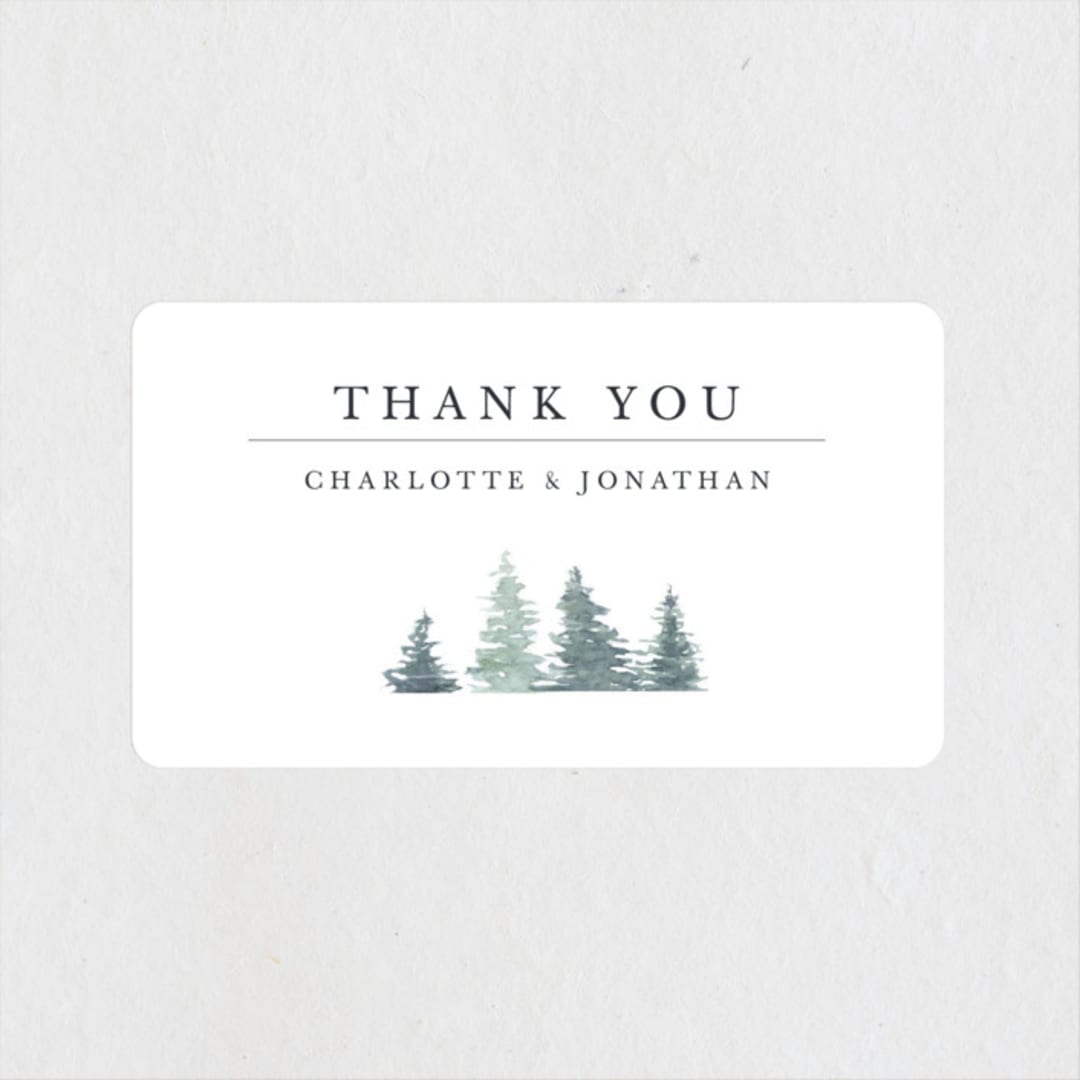 "painted woods" - Wedding Favor Stickers in Rain by Anne Kostecki - Front