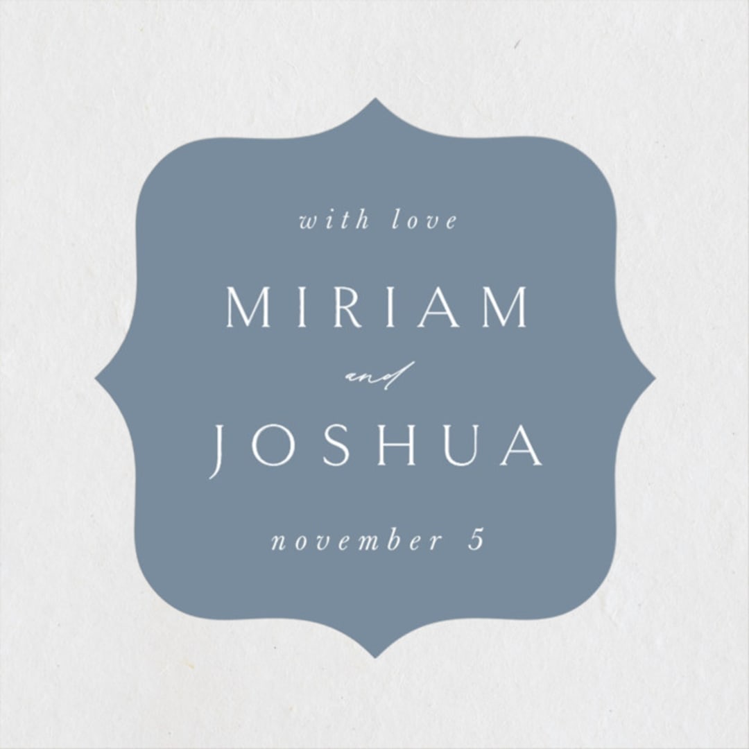 "Linen" - Wedding Favor Stickers in Midnight by Ashley Rosenbaum - Front