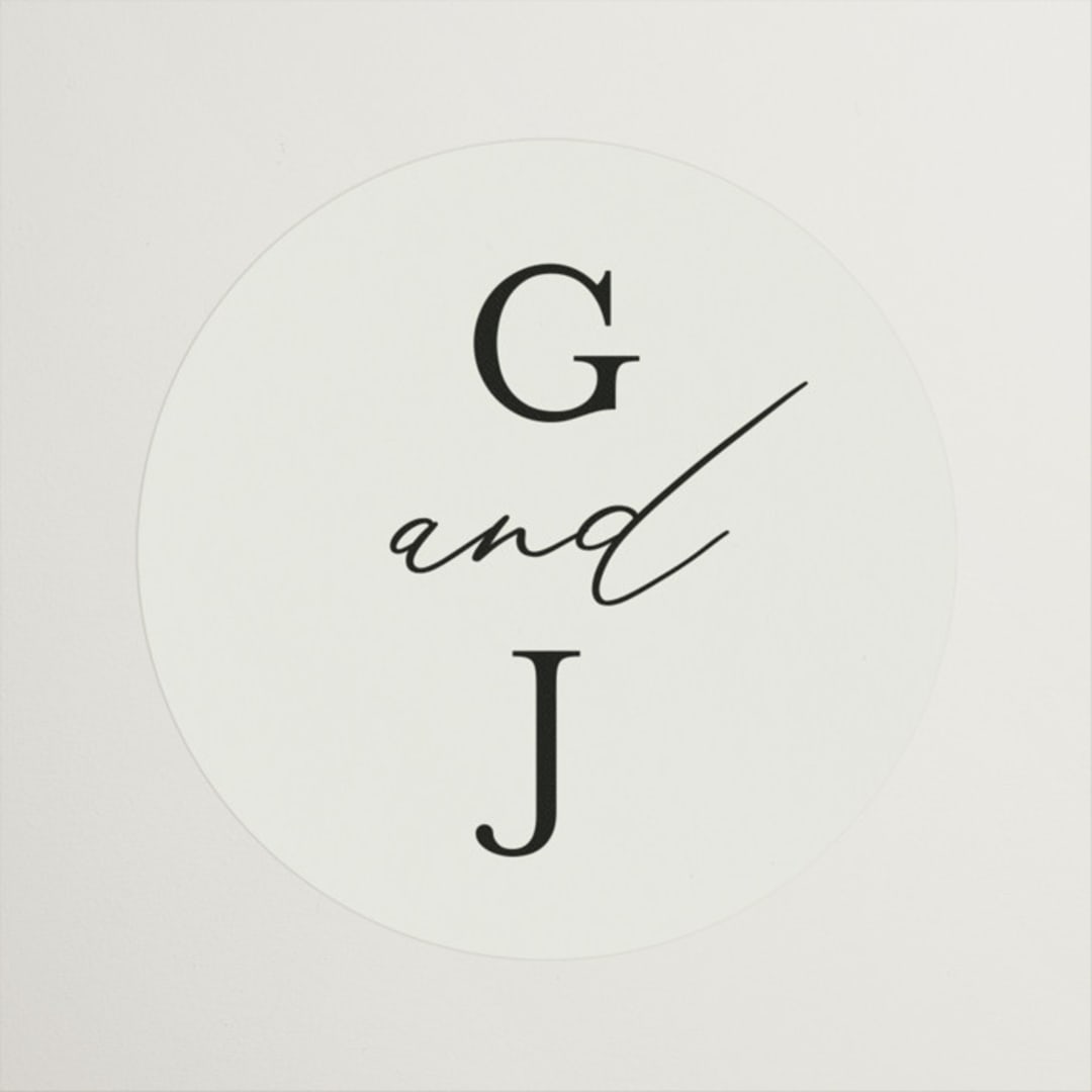 "Love and Faith" - Wedding Favor Stickers in Vanilla by Louise Kay - Front