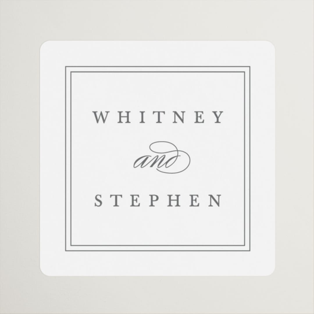 "Crawford" - Wedding Favor Stickers in Ivory by Amy Kross - Front