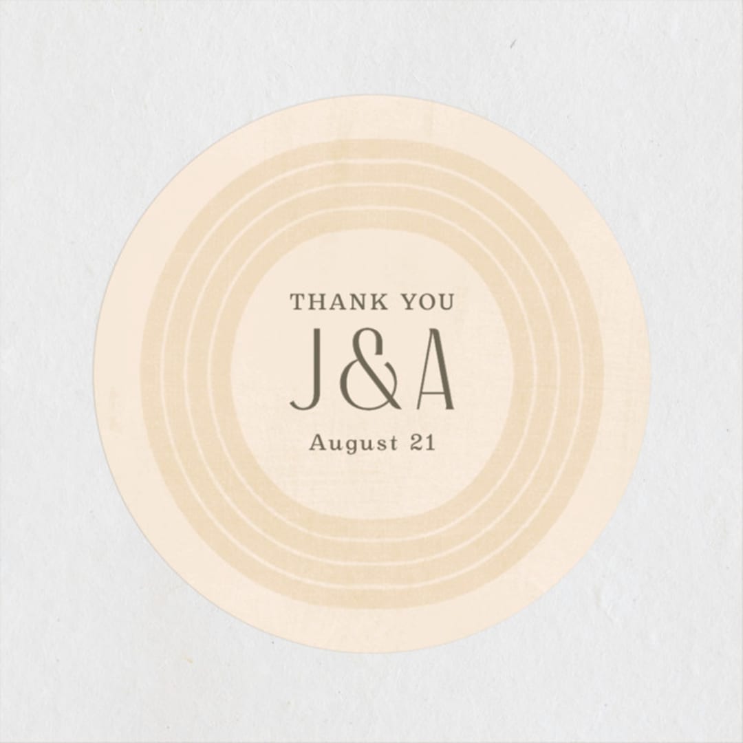 "Chuppah Arch" - Wedding Favor Stickers in Desert Sun by Laura Bolter - Front