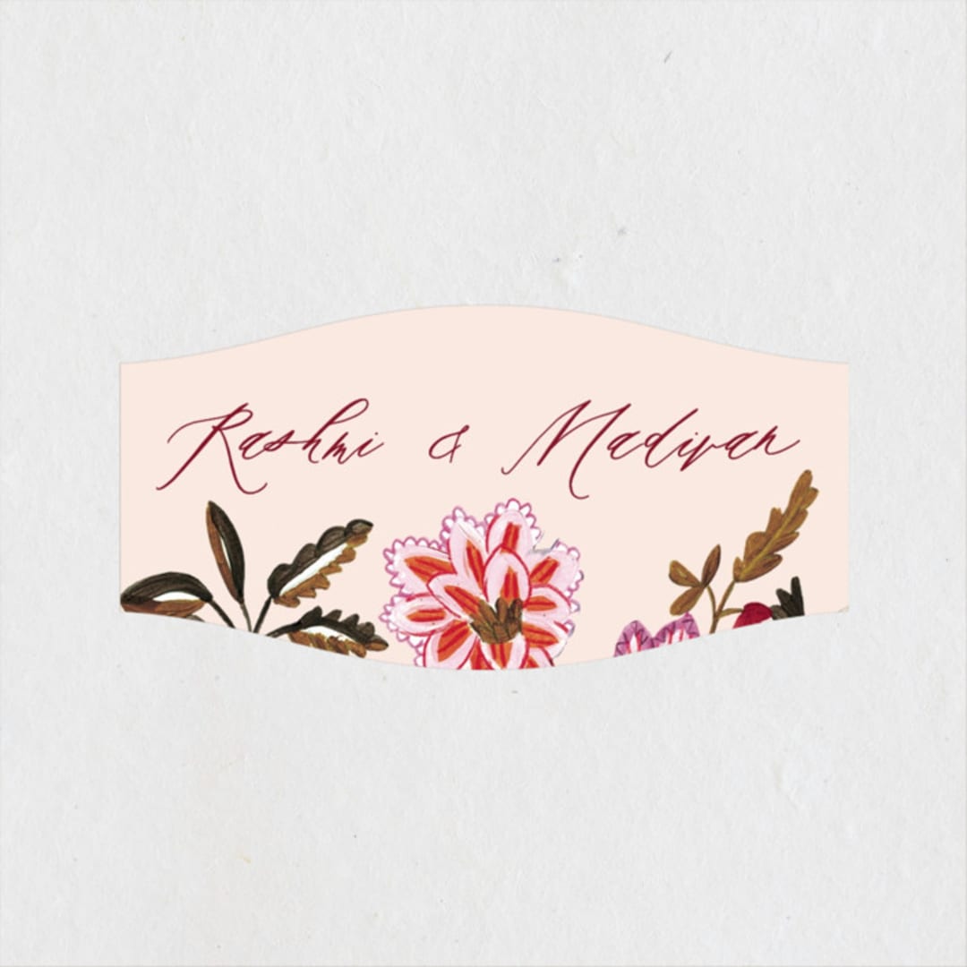 "Indian floral chintz lush" - Wedding Favor Stickers in Ivory by Caroline Bonne Muller - Front