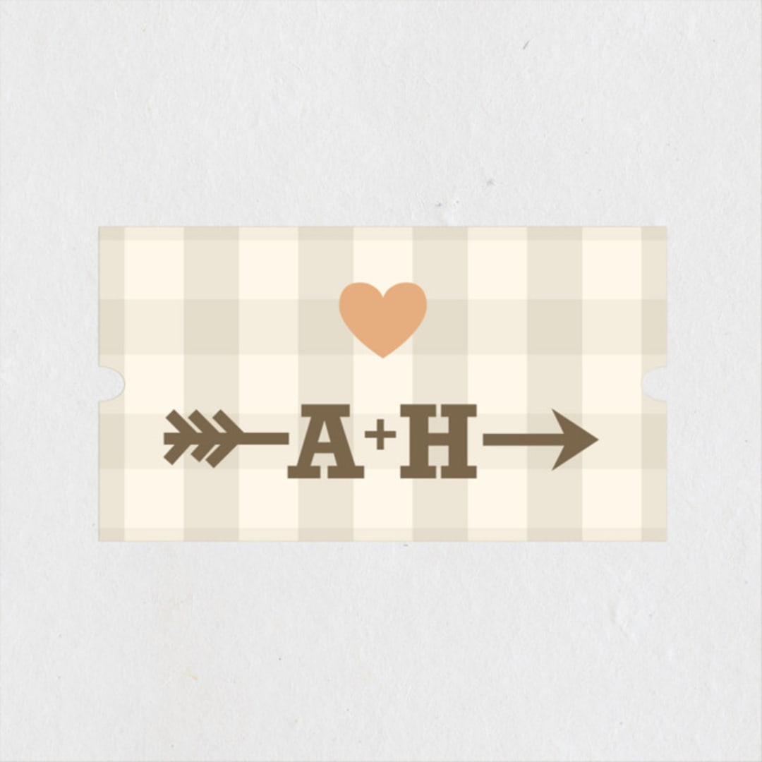 "Love Struck" - Wedding Favor Stickers in Pale Salmon Peach by The Social Type - Front