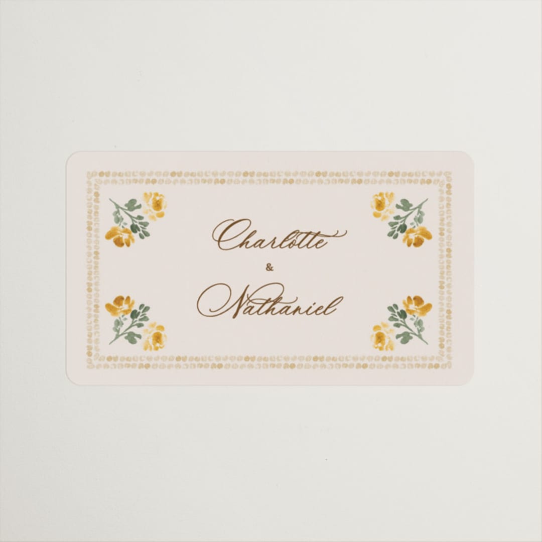 "Tuileries" - Wedding Favor Stickers in Golden by Claudia Orengo - Front
