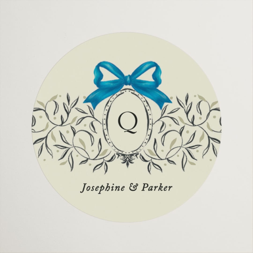 "Josephine" - Wedding Favor Stickers in Marine by Jackie Crawford - Front