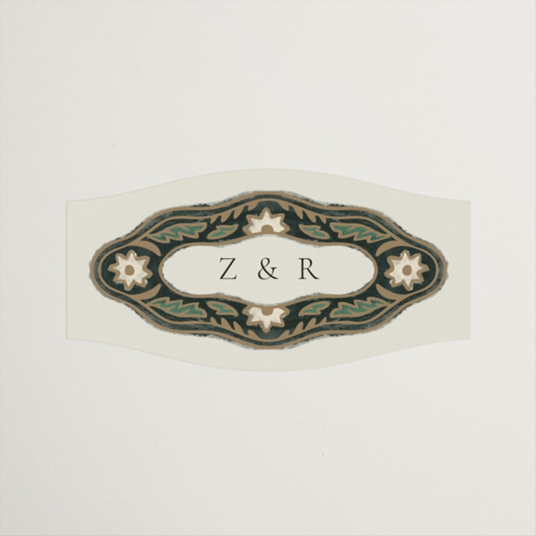 "Frame" - Wedding Favor Stickers in Emerald by Jen Owens - Front