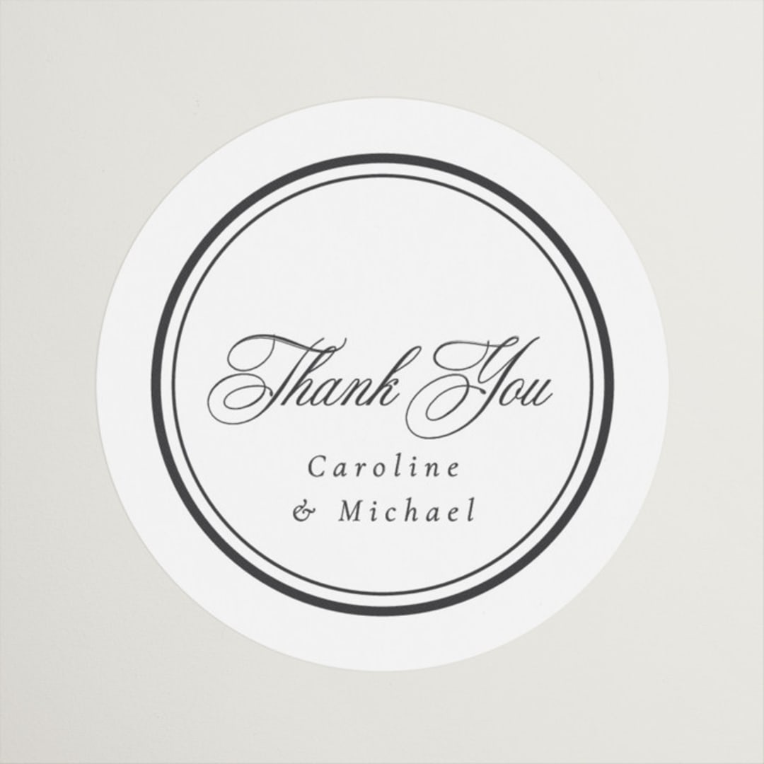 "Lustre" - Wedding Favor Stickers in Cloud by Nicole Walsh - Front