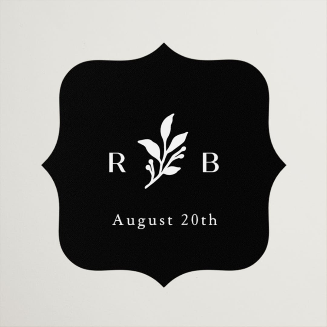 "Petite Sprig" - Wedding Favor Stickers in Black Dahlia by Olivia Raufman - Front