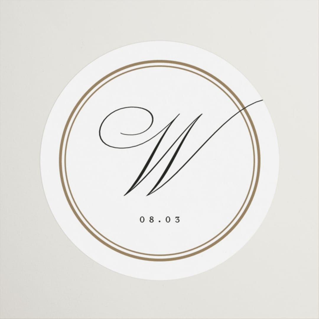 "Elegant Type" - Wedding Favor Stickers in Pearl by Leah Bisch - Front