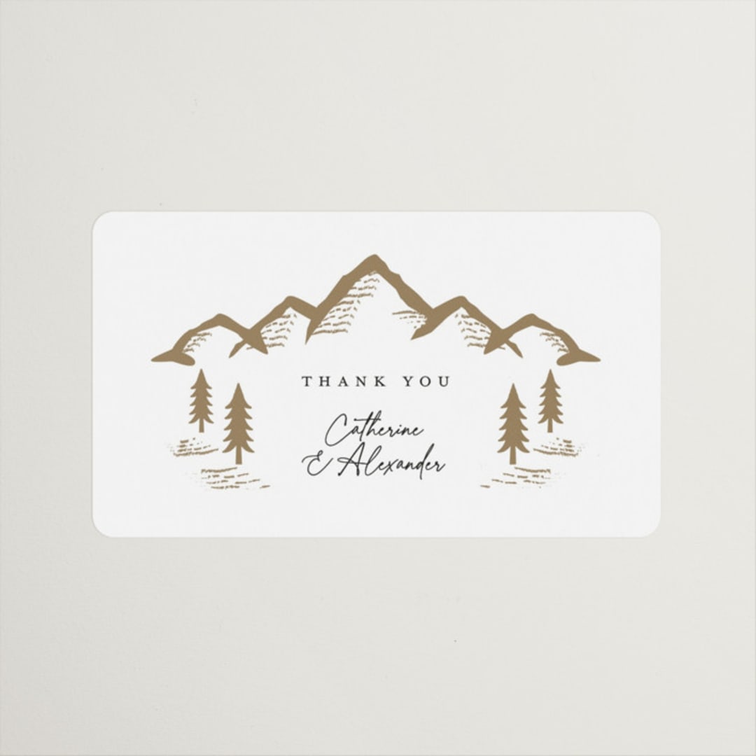 "Summit Serenity" - Wedding Favor Stickers in Quartz by Ana de Sousa - Front