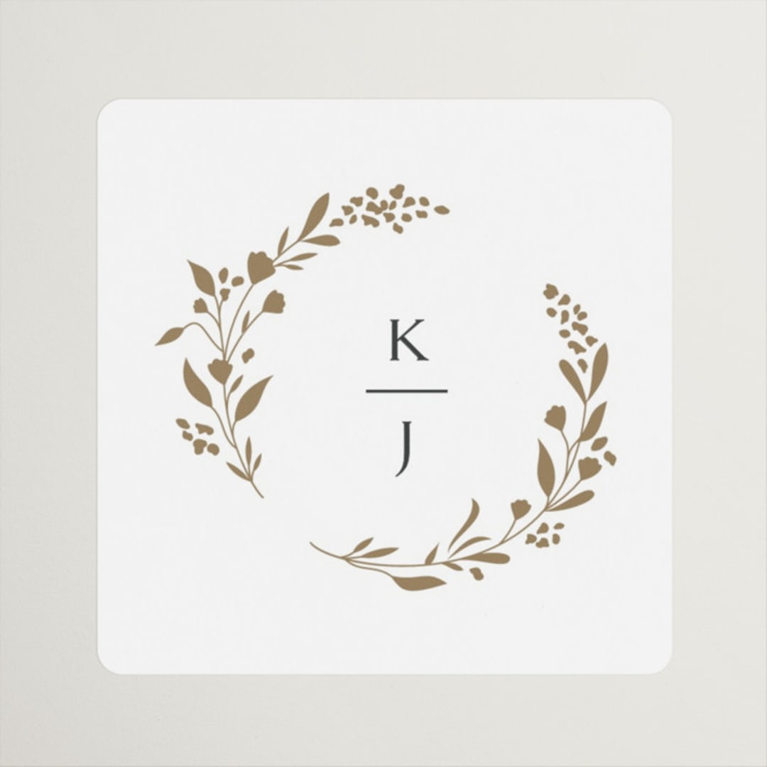 "Embrace" - Wedding Favor Stickers in Cloudy by Jennifer Postorino - Front