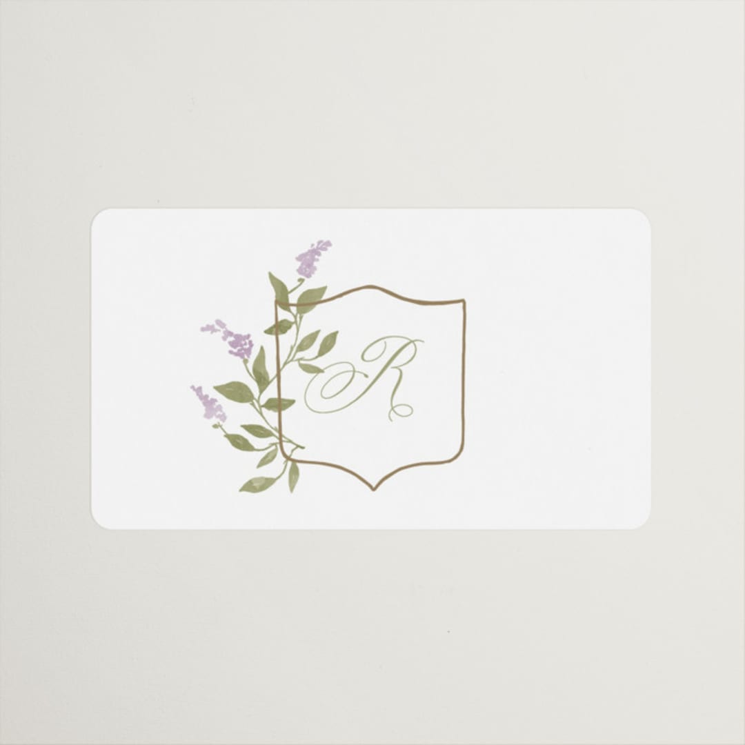 "Marmont" - Wedding Favor Stickers in Lilac by Kristie Kern - Front