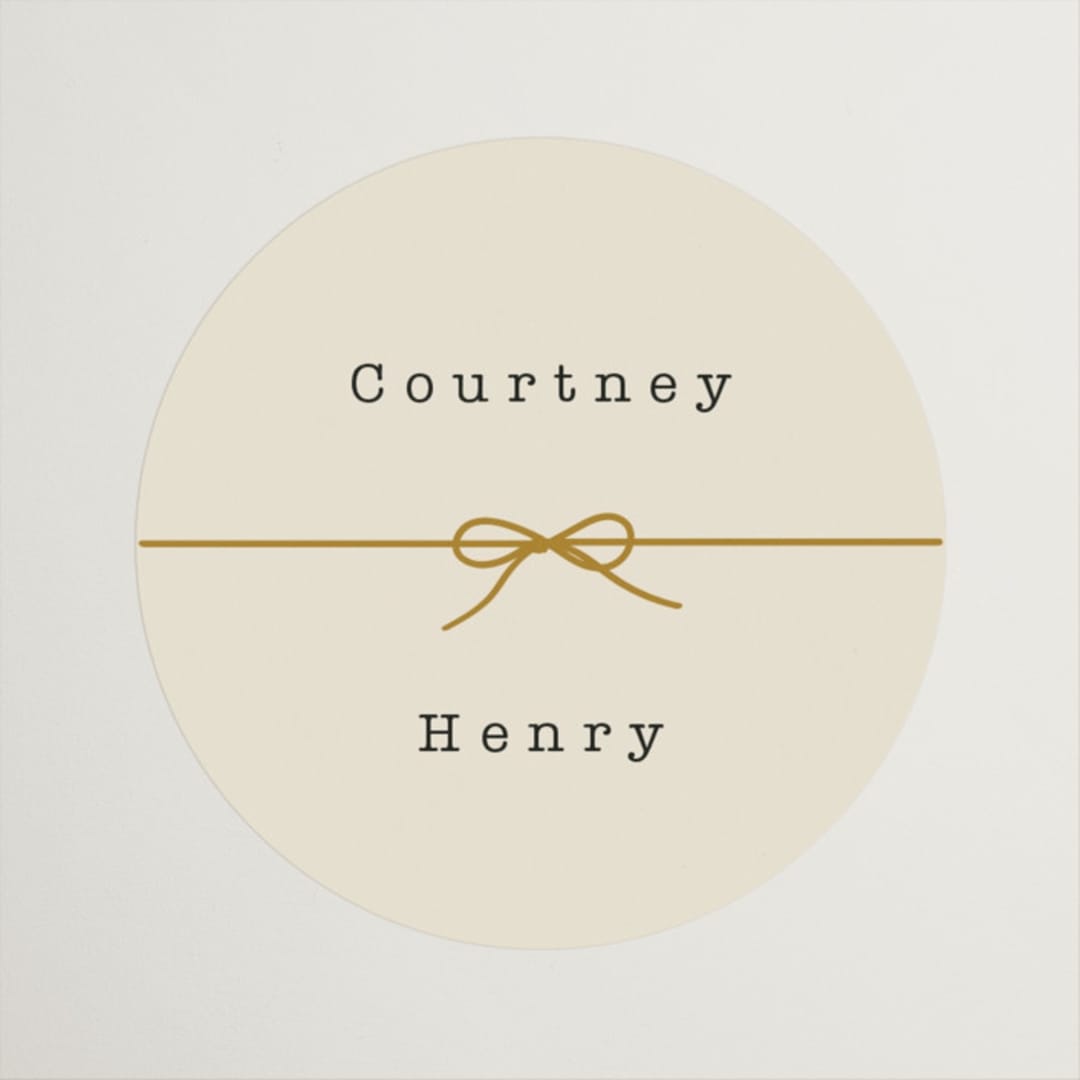 "Bow Tie" - Wedding Favor Stickers in Ivory by Baumbirdy - Front