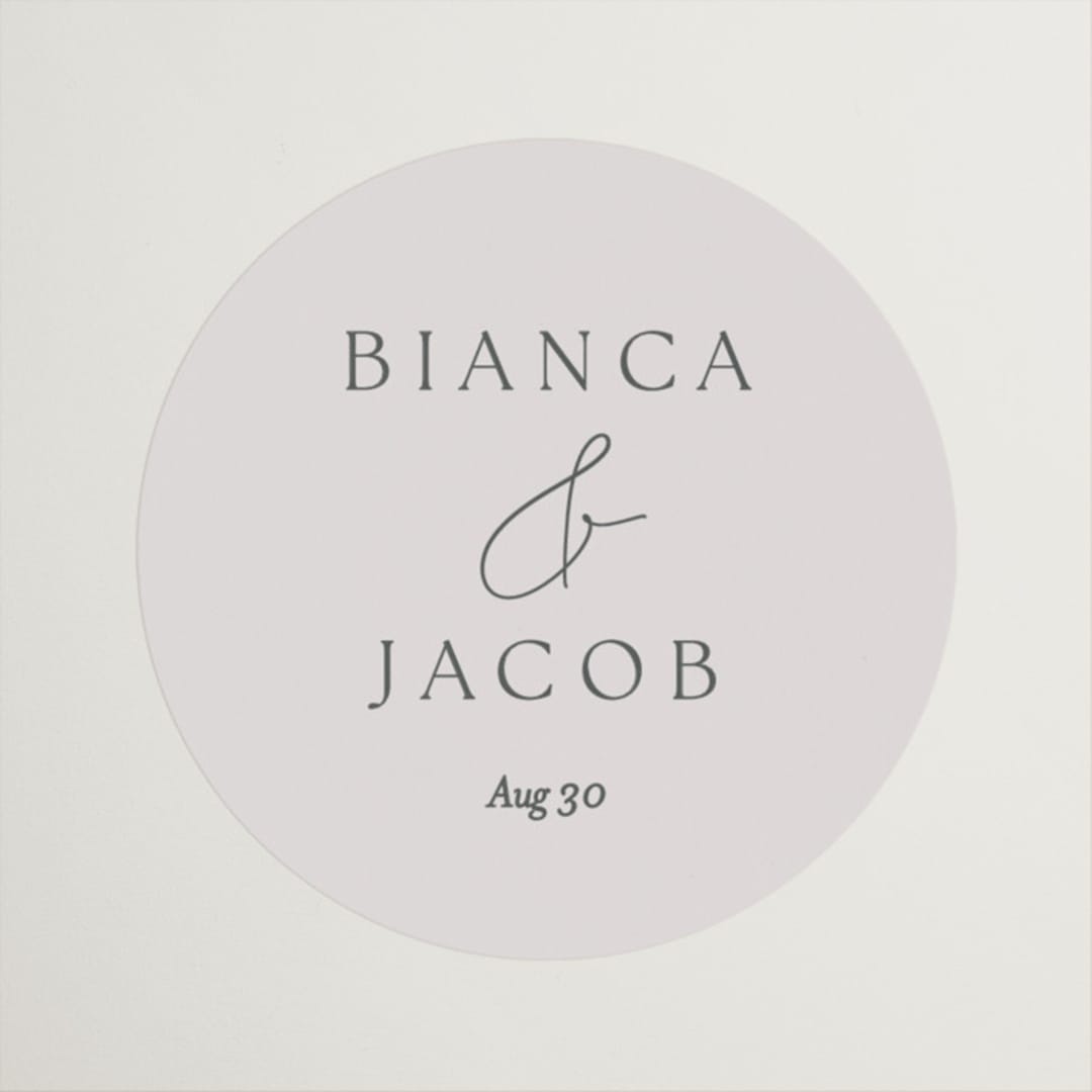 "Eloquent" - Wedding Favor Stickers in Ivory by Angela Thompson - Front