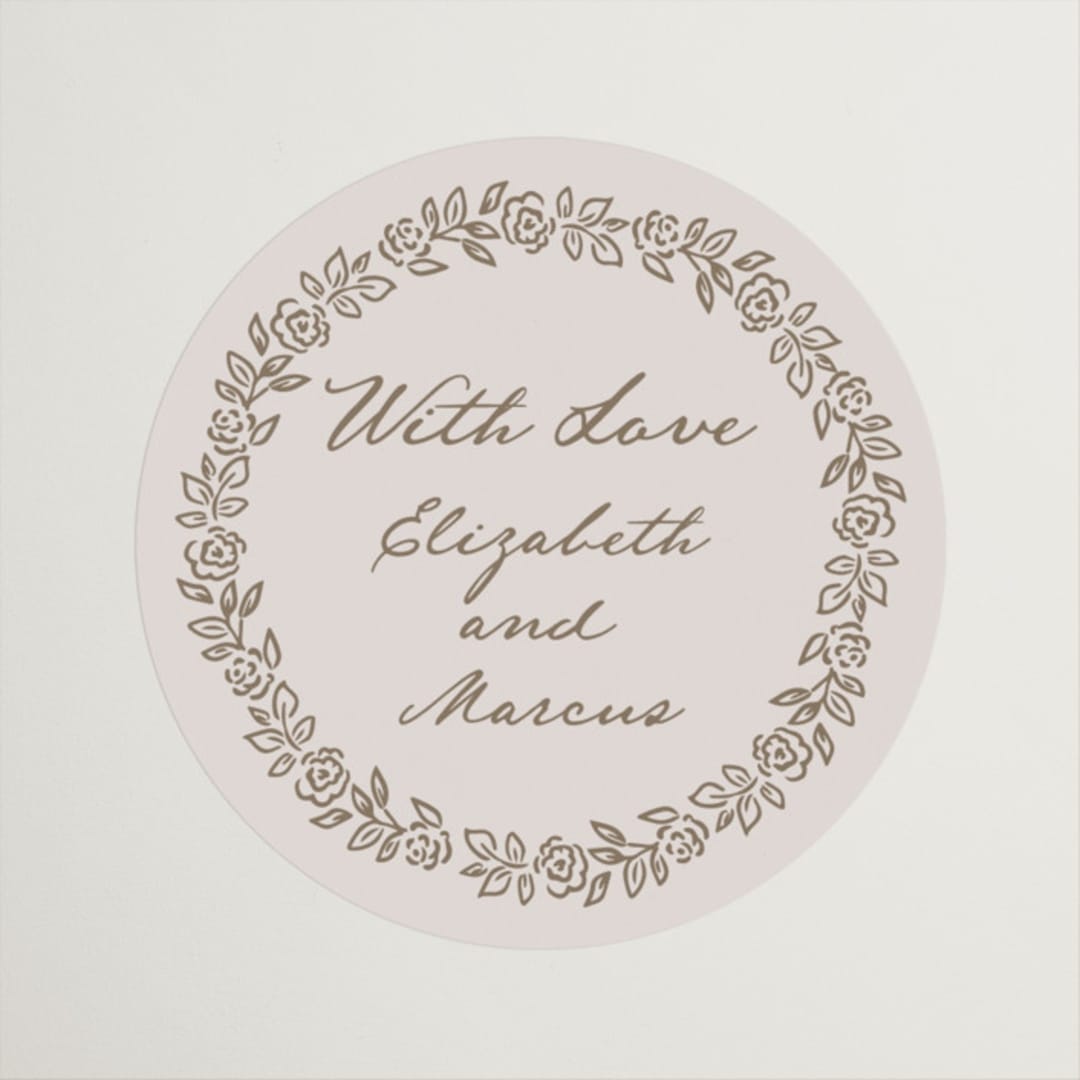 "Manuet" - Wedding Favor Stickers in Vanilla by Petra Kern - Front