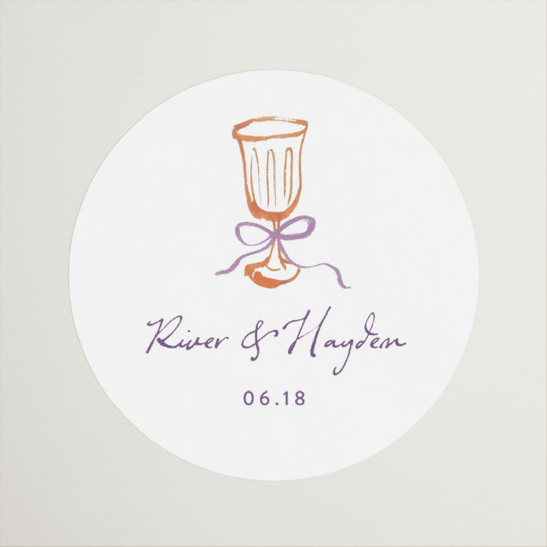 "tablescape drawing" - Wedding Favor Stickers in Hydrangea by Cass Loh - Front