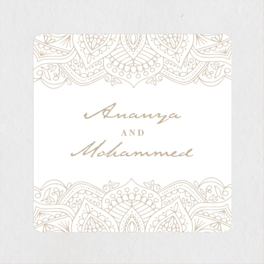 "Extravagant" - Wedding Favor Stickers in Natural by Jessie Steury - Front