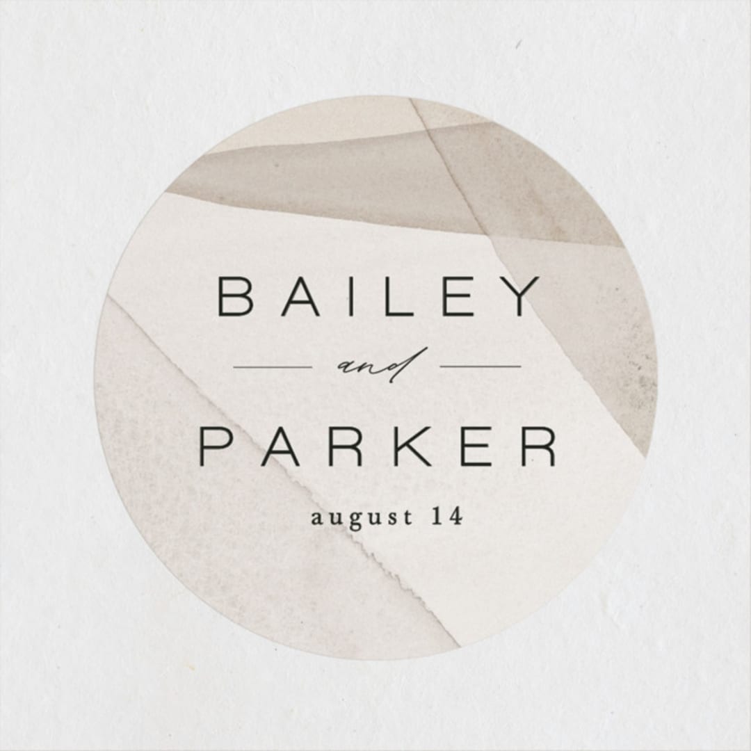 "Gossamer" - Wedding Favor Stickers in Sandstone by Kate Ahn - Front