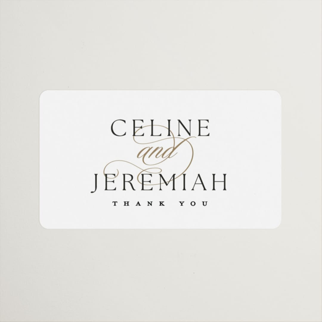 "Left Align" - Wedding Favor Stickers in Silk by Kelly Schmidt - Front