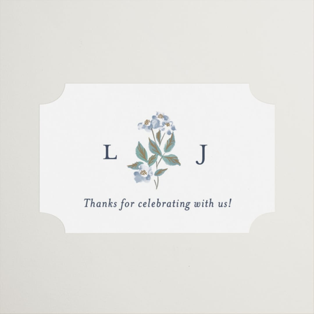 "Climbing Florals" - Wedding Favor Stickers in Sapphire by Olivia Raufman - Front