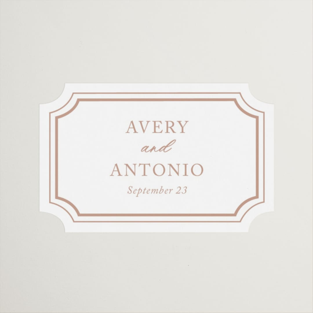 "Avery" - Wedding Favor Stickers in Dusty Pink by Jennifer Postorino - Front