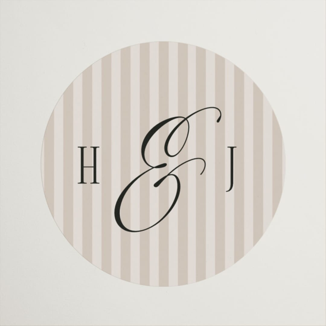 "Mirin" - Wedding Favor Stickers in Linen by Kate Ahn - Front
